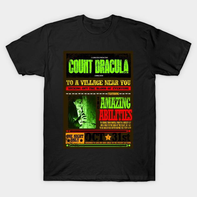 wanted Dracula - Dracula Halloween - T-Shirt | TeePublic